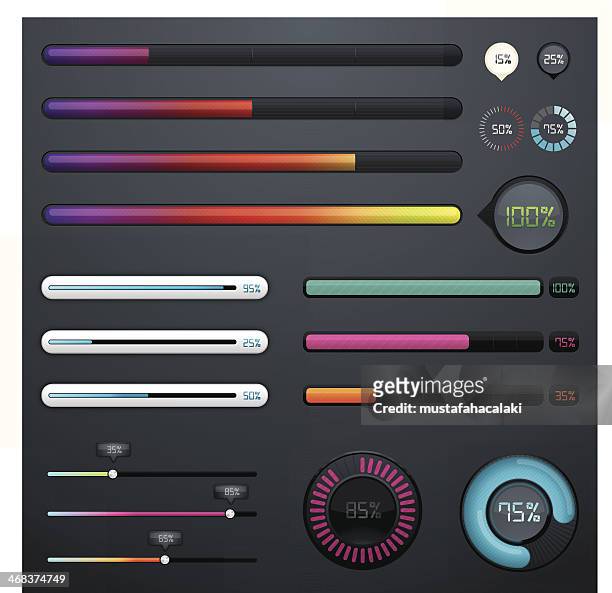 colourful progress bars - progress bar stock illustrations