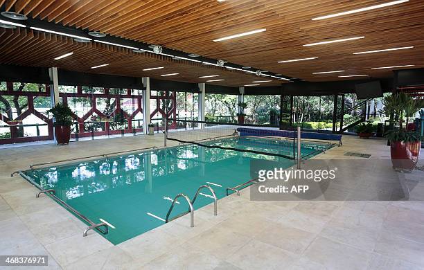 View of a pool at the Sao Paulo FC training centre in Sao Paulo which will host US national football team during the FIFA World Cup Brazil 2014, on...