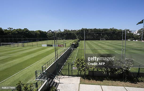 View of the football field at the Sao Paulo FC training centre in Sao Paulo which will host US national football team during the FIFA World Cup...