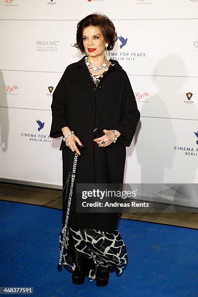 Bianca Jagger arrives for the Cinema For Peace 2014 - Gala at Konzerthaus Am Gendarmenmarkt on February 10, 2014 in Berlin, Germany.