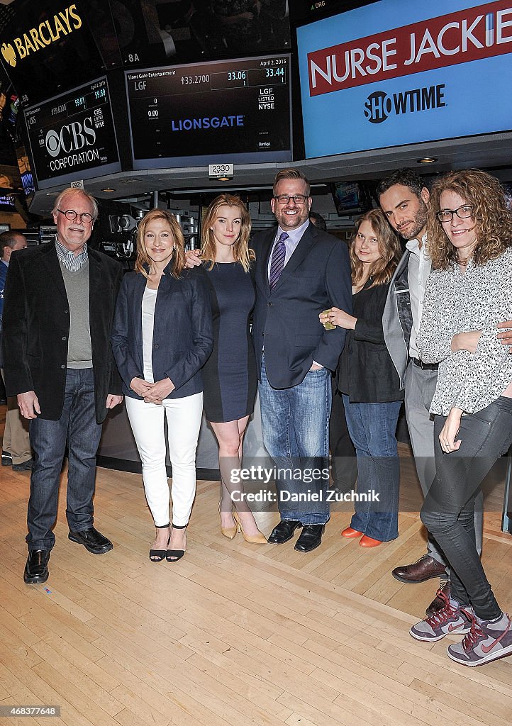 Cast Of "Nurse Jackie" Rings The New York Stock Exchange Opening Bell