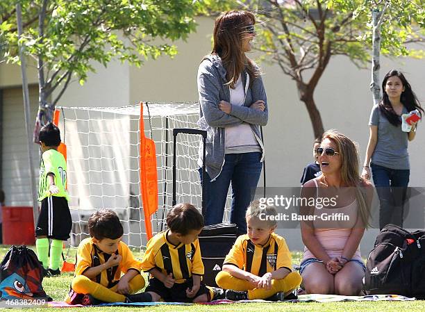 Britney Spears is seen with her son Sean Federline on March 17, 2013 in Los Angeles, California.