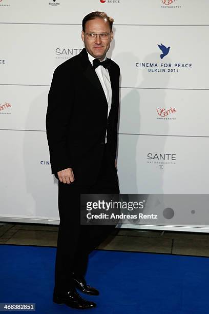 Jaka Bizilj arrives for the Cinema For Peace 2014 - Gala at Konzerthaus Am Gendarmenmarkt on February 10, 2014 in Berlin, Germany.