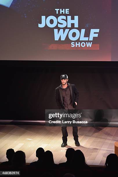 Comedian Josh Wolf speaks onstage at the Annual 2015 CMT Upfront at The Times Center on April 2, 2015 in New York City.