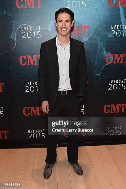 Racecar driver Joey Logano attends the Annual 2015 CMT Upfront at The Times Center on April 2, 2015 in New York City.