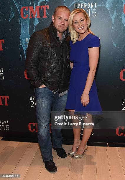 Kyle Jacobs and Kellie Pickler attend the Annual 2015 CMT Upfront at The Times Center on April 2, 2015 in New York City.