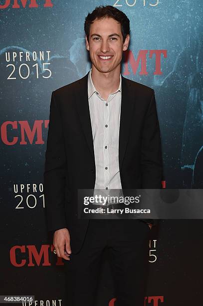 Racecar driver Joey Logano attends the Annual 2015 CMT Upfront at The Times Center on April 2, 2015 in New York City.