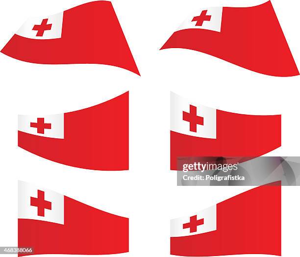 waving flags of tonga - tonga stock illustrations
