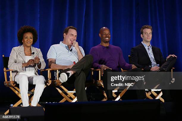 NBCUniversal Summer Press Day, April 2015 -- "Last Comic Standing" Panel -- Pictured: Wanda Sykes, Executive Producer; Norm Macdonald, Judge; Keenan...