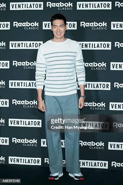 South Korean actor Jung Gyu-Woon attends Reebok Classic "Ventilator" Launch Party on April 2, 2015 in Seoul, South Korea.