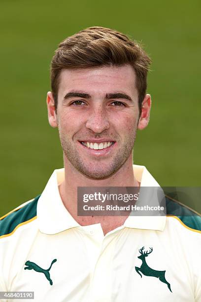 Sam Wood during the Nottinghamshire County Cricket Photocall at Trent Bridge on April 2, 2015 in Nottingham, England.