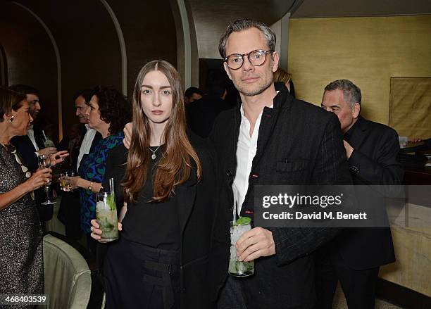 Caitlin Curran and Miles Aldridge attend a dinner at Nobu Berkeley celebrating American artist George Condo after his exhibition openings at both...