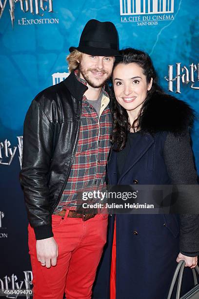 Isabelle Vitari and Jean Baptiste Shelmerdine attend 'Harry Potter : The Exhibition' at La Cite Du Cinema on April 2, 2015 in Saint-Denis, France.