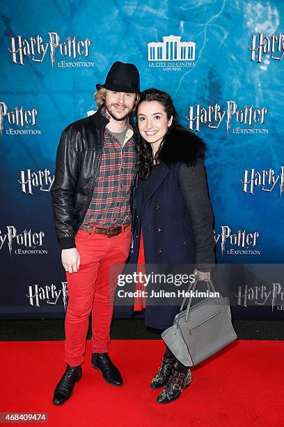 Isabelle Vitari and Jean Baptiste Shelmerdine attend 'Harry Potter : The Exhibition' at La Cite Du Cinema on April 2, 2015 in Saint-Denis, France.