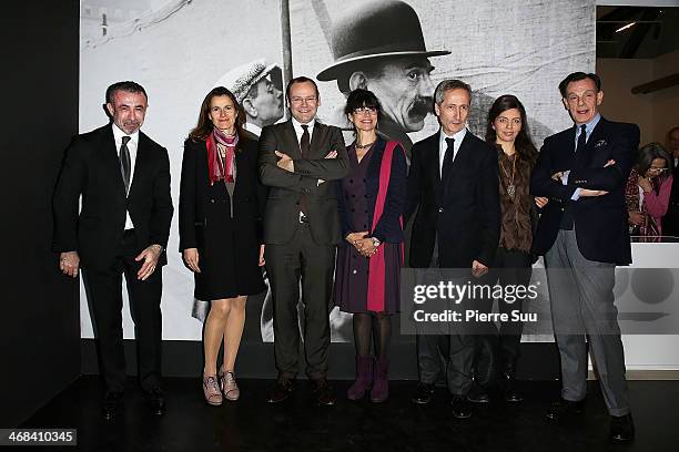 Alain Seban, Aurelie Filippetti, Clement Cheroux, Bernard Blistene, Amelie Cartier Bresson attend the Henri Cartier-Bresson : Opening Night At Centre...