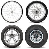 Vector Tires for Bicycle Motorcycle Car and Truck
