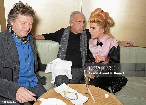 Danny Moynihan, Hanif Kureishi and Paloma Faith attend a dinner at Nobu Berkeley celebrating American artist George Condo after his exhibition...