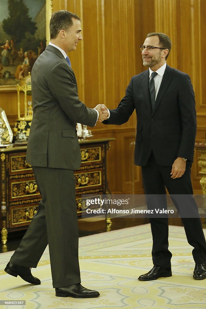 Prince Felipe of Spain Meets Mr. Ray Mabus, Secretary of the Navy of USA...