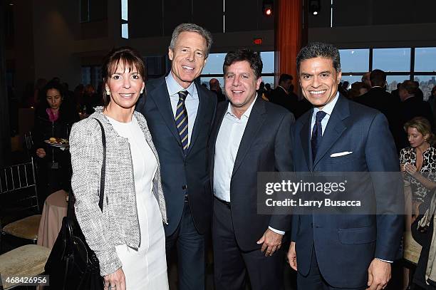 Lisa Carco, Jeffrey Bewkes, a guest, and Fareed Zakaria attend the reception for Time Warner's Conversations on The Circle: A Conversation with James...