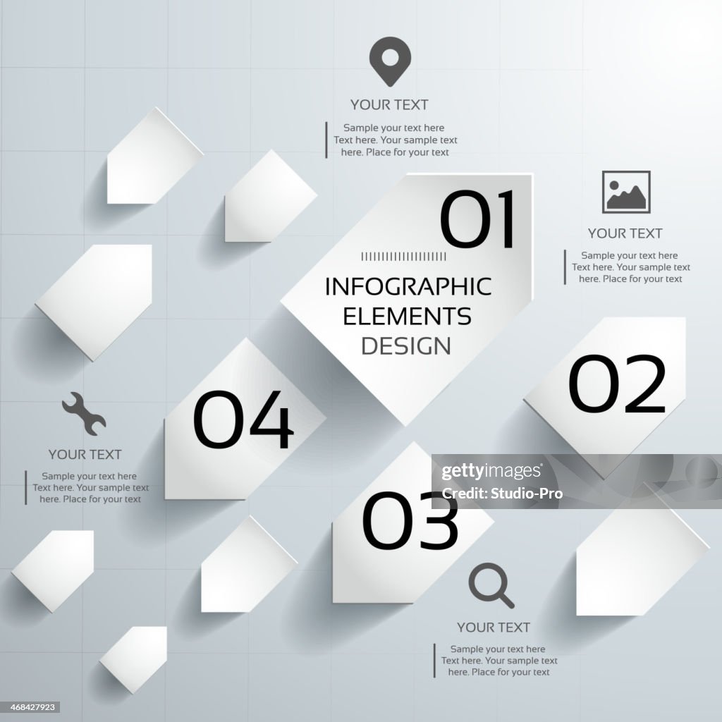 Abstract 3d paper infographics