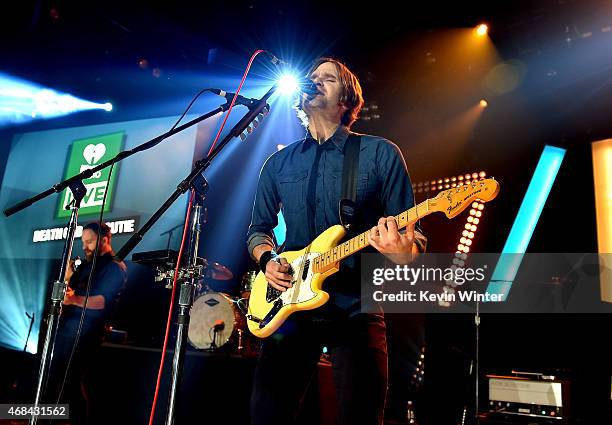 Musician Ben Gibbard of Death Cab for Cutie performs onstage during Death Cab For Cutie for iHeartRadio Live at the iHeartRadio Theater on April 2,...