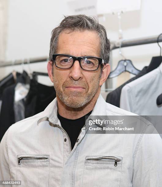 Fashion designer Kenneth Cole poses backstage at the Kenneth Cole Collection presentation during Mercedes-Benz Fashion Week Fall 2014 at The Garage...