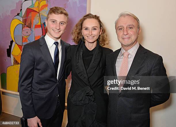 Jo Manoukian , Raffy Manoukian and son attend the opening reception at Simon Lee Gallery for an exhibition of new paintings by renowned American...