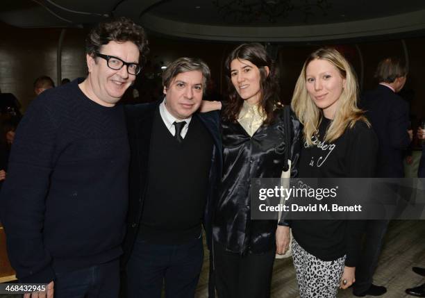 Mark Wallinger, George Condo, Bella Freud and Frances Costelloe attend a dinner at Nobu Berkeley celebrating American artist George Condo after his...