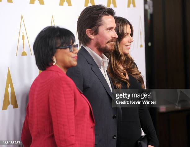 Academy of Motion Picture Arts and Sciences Board of Governors President Cheryl Boone Isaacs, actor Christian Bale and Sibi Blazic attend the 86th...