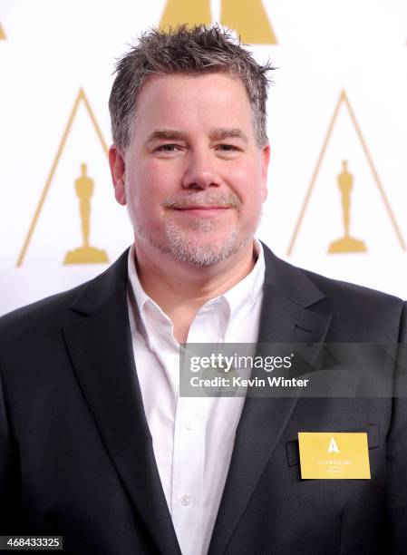 Visual effects artist Guy Williams attends the 86th Academy Awards nominee luncheon at The Beverly Hilton Hotel on February 10, 2014 in Beverly...