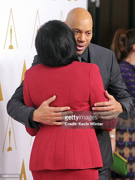 Academy of Motion Picture Arts and Sciences Board of Governors President Cheryl Boone Isaacs and writer John Ridley attend the 86th Academy Awards...