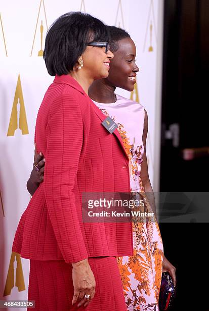 Academy of Motion Picture Arts and Sciences Board of Governors President Cheryl Boone Isaacs and actress Lupita Nyong'o attend the 86th Academy...