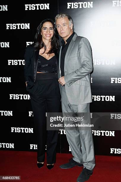 Franck Dubosc and his wife Daniele Dubosc attend 'Fiston' Paris Premiere at Le Grand Rex on February 10, 2014 in Paris, France.