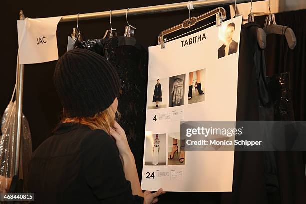 General view backstage at the Reem Acra fashion show during Mercedes-Benz Fashion Week Fall 2014 at The Salon at Lincoln Center on February 10, 2014...