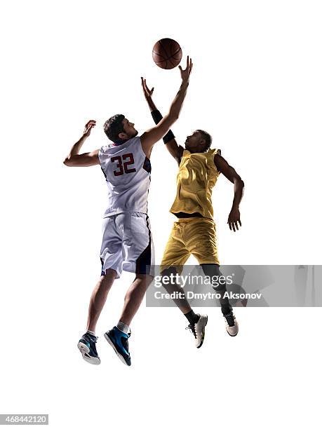 isolated basketball player - basketball player stockfoto's en -beelden