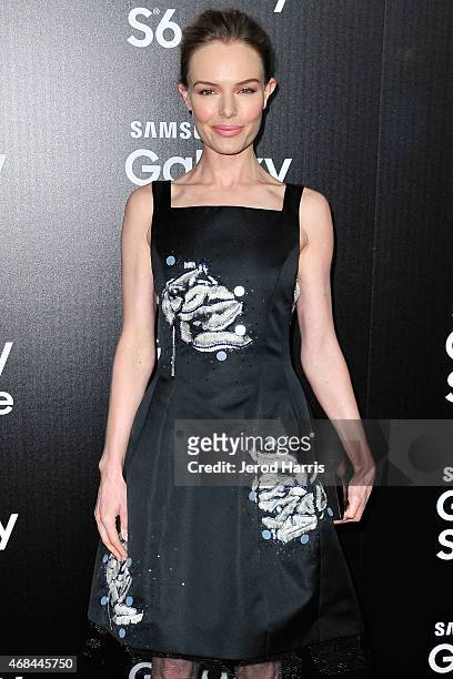 Actress Kate Bosworth arrives at Samsung celebrates the launch of Galaxy S 6 and Galaxy S 6 edge at Quixote Studios on April 2, 2015 in Los Angeles,...