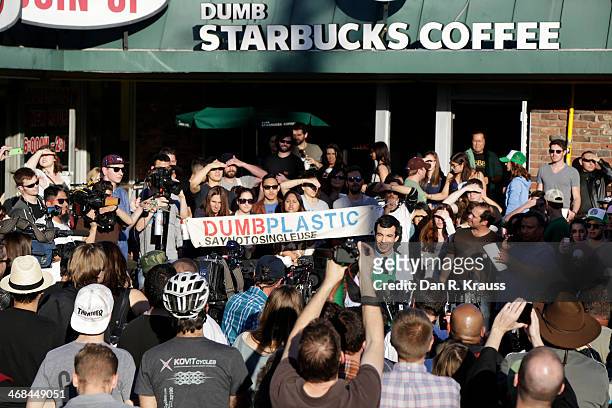 Nathan Fielder, host of the Comedy Central show "Nathan For You," steps forward as being behind the Dumb Starbucks store in the Los Feliz...