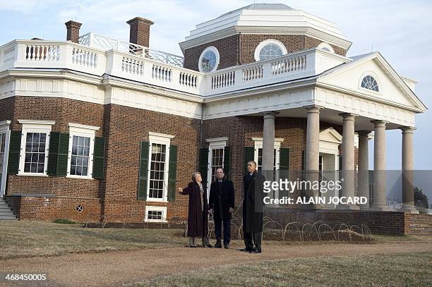 French President Francois Hollande and US President Barack Obama visit Monticello, the Thomas Jefferson residence, third president of the United...