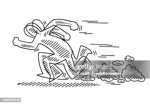 Very Fast Figure Fast Running Stick Figure Drawing High-Res Vector Graphic - Getty Images