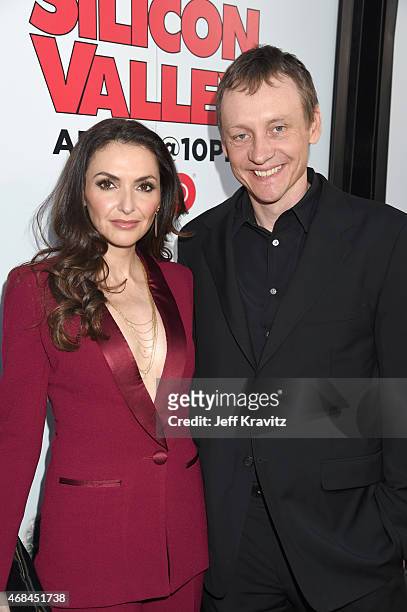 Executive Producer/director/writer Alec Berg and actress Michele Maika attend the HBO "Silicon Valley" season 2 premiere and after party at the El...