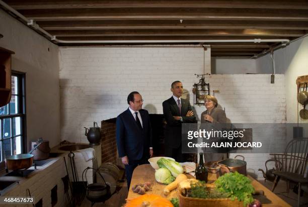 French President Francois Hollande and US President Barack Obama visit Monticello, the residence of Thomas Jefferson, third president of the United...