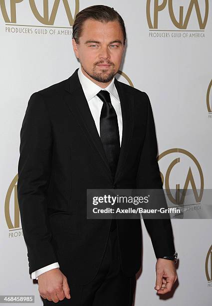 Actor Leonardo DiCaprio attends the 25th Annual Producers Guild Awards at The Beverly Hilton Hotel on January 19, 2014 in Beverly Hills, California.