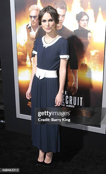 Actor Keira Knightley arrives at the Los Angeles Premiere 'Jack Ryan: Shadow Recruit" on January 15, 2014 at TCL Chinese Theatre in Hollywood,...