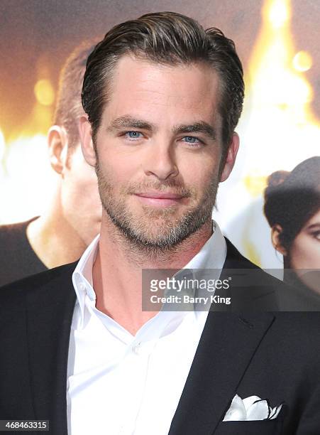Actor Chris Pine arrives at the Los Angeles Premiere 'Jack Ryan: Shadow Recruit" on January 15, 2014 at TCL Chinese Theatre in Hollywood, California.