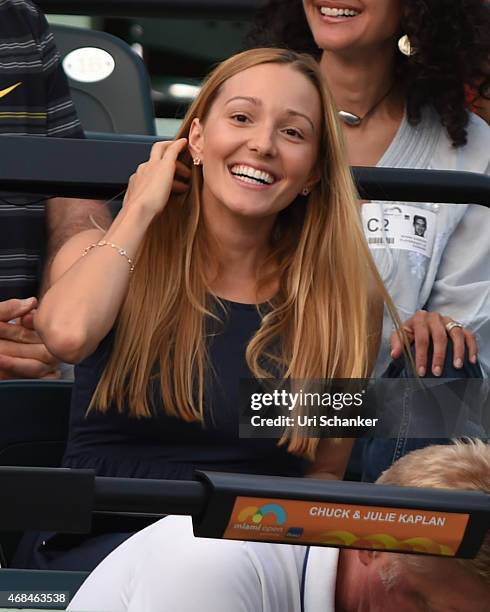 Jelena Djokovic is sighted at The Miami Open at Crandon Park Tennis Center on April 2, 2015 in Key Biscayne, Florida.