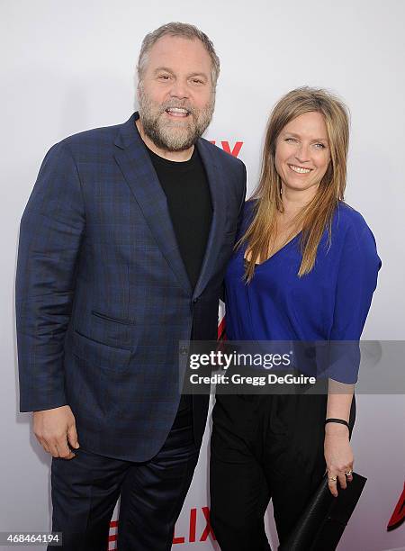 Actor Vincent D'Onofrio and Carin van der Donk arrive at the premiere Of Netflix's "Marvel's Daredevil" at Regal Cinemas L.A. Live on April 2, 2015...