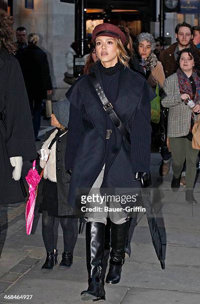 Jessica Alba and her daughter Honor Marie Warren are seen on December 03, 2012 in London, United Kingdom.