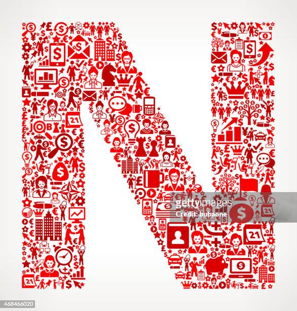 letter n on finance and businesswoman pattern background - financi��n stock illustrations