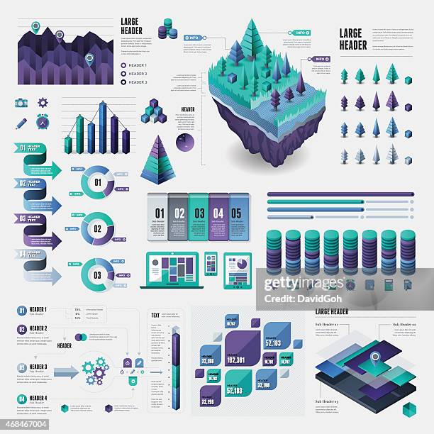 infographic elements - business strategy map stock illustrations