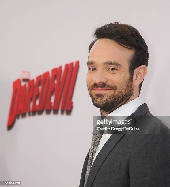 Actor Charlie Cox arrives at the premiere Of Netflix's "Marvel's Daredevil" at Regal Cinemas L.A. Live on April 2, 2015 in Los Angeles, California.